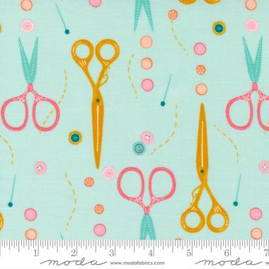 Bluebell Colored Sewing Pins Fabric - Time Moda Fabrics