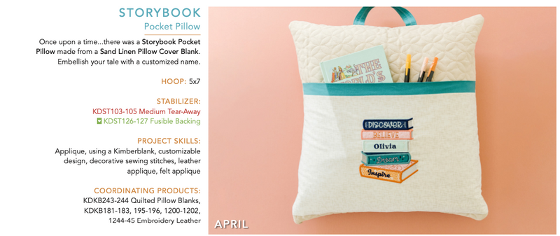 Kimberbell Digital Dealer Exclusive 2022 | April - Storybook Pocket Pillow ***