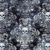 Wicked - Skull Damask Negative Charcoal | C3759