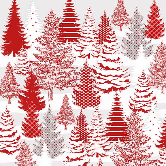 Holiday Lane - Winter Trees Red/Grey | 9623-89
