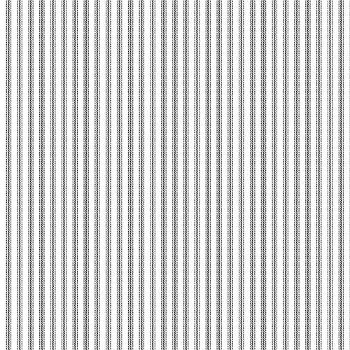 Stitching Housewives Stripes - Black Ticking Stripe on White | 9827-9