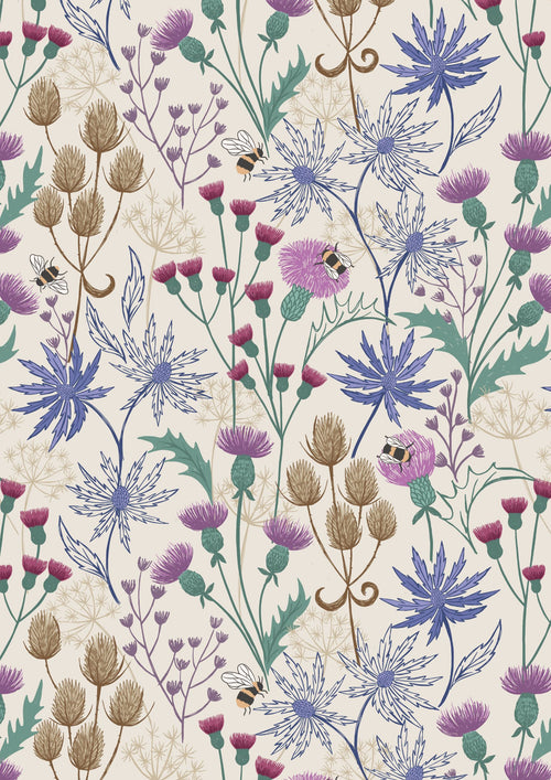 Celtic Dreams - Bee & Thistles on Cream | A607.1
