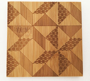 Built Quilt | Set of 4 Square Coasters - Windblown Star