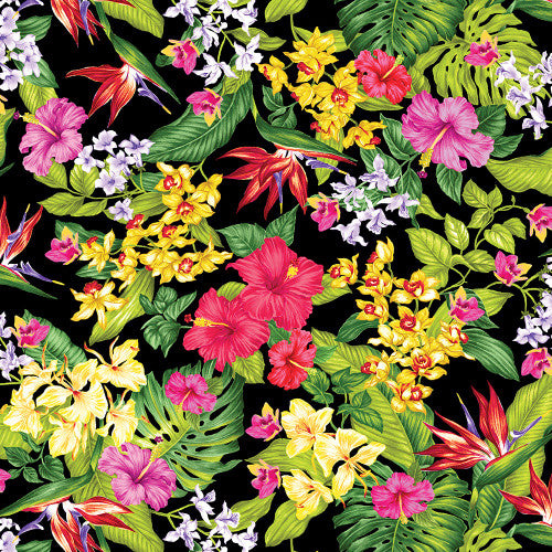 Tropical Escape - Floral Paradise Black | 12901-12