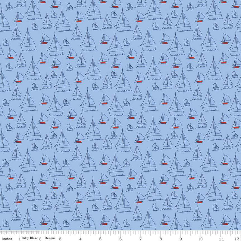 Red, White & Bang - Sailboats Blue | C11521-BLUE