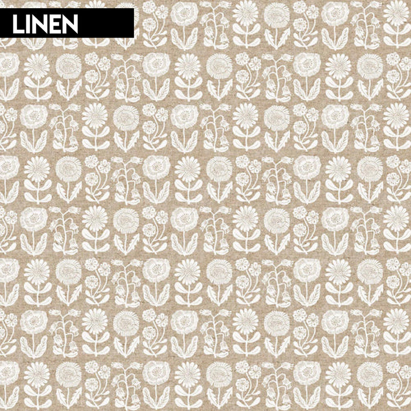 FIGO Cotton Linen - In the Dawn Floral Lineup White | CL90559-10
