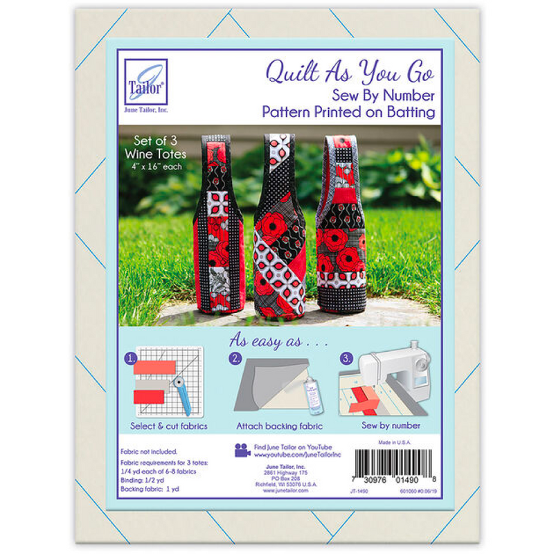June Tailor - Quilt As You Go | Wine Totes set of 3