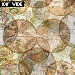 Quilt Back 108" - World Globe 108" | 51386D-X
