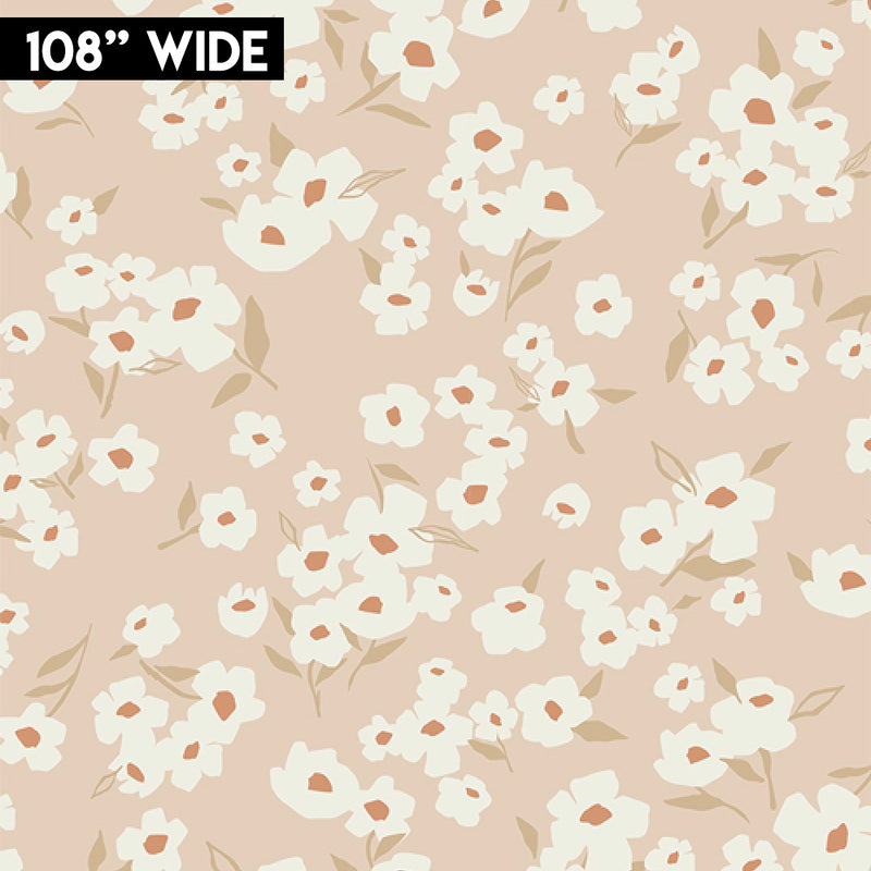 108 Edition - Spring Daisies Ecru 108" | WIDE-10206