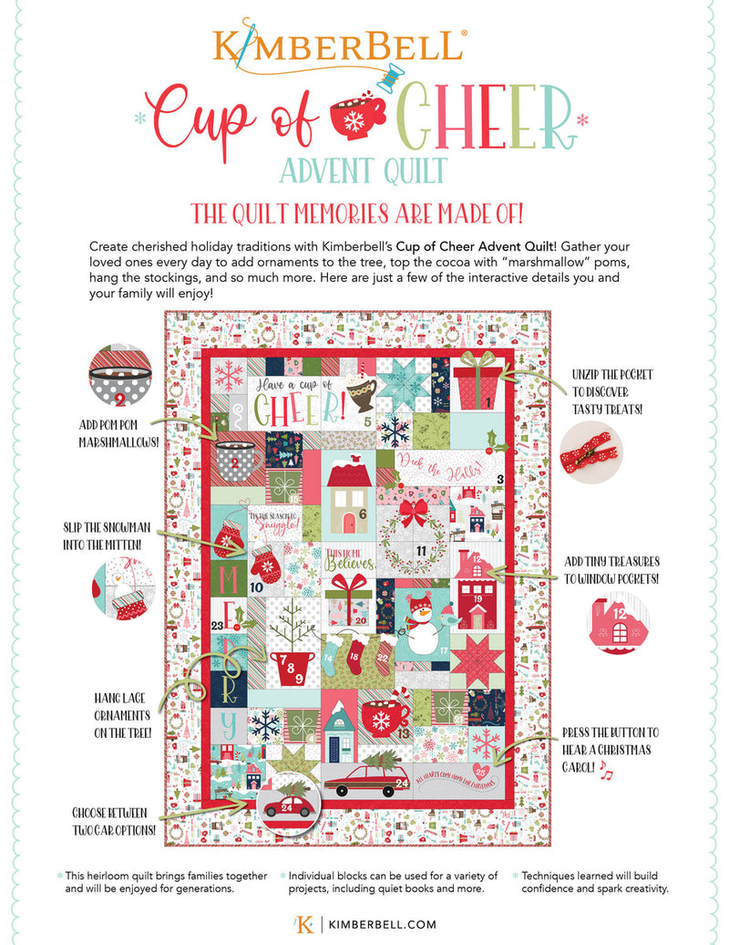 Kimberbell Designs | Cup of Cheer Advent Quilt - Machine Embroidery