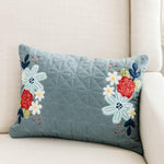 Kimberbell Designs | 13" x 19" Quilted Pillow Patriot Blue Linen