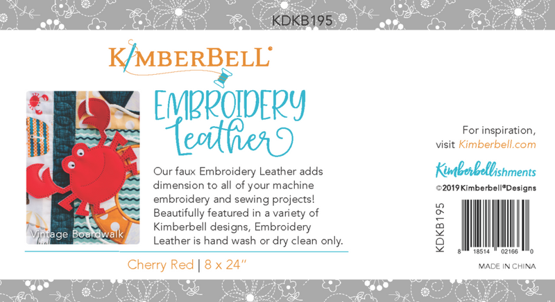 Kimberbell Designs | Embroidery Leather - Cherry Red