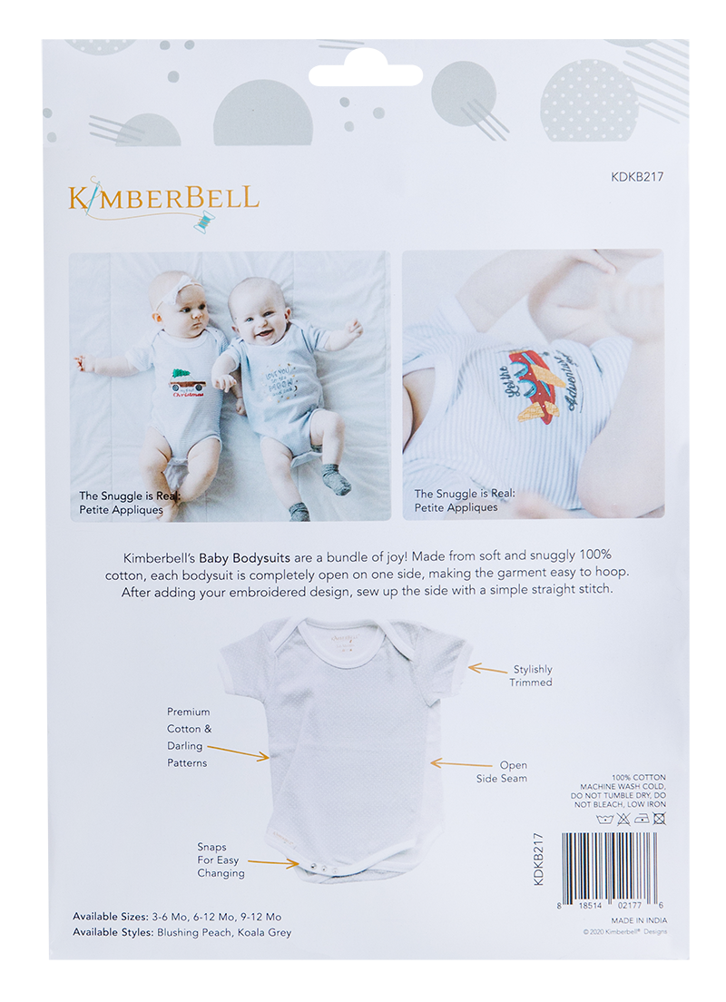 Kimberbell Designs | Baby Bodysuits Koala Gray 3-6 Mo