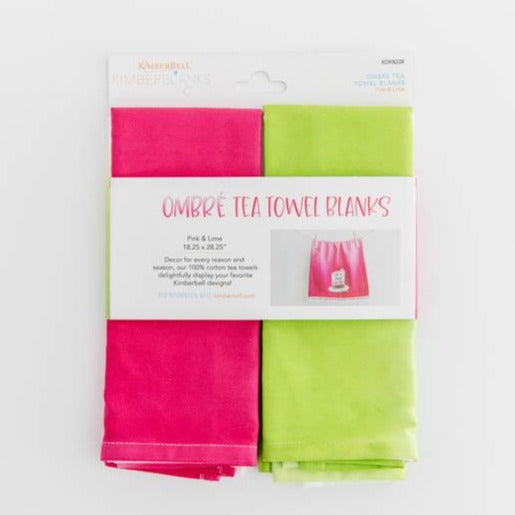 Kimberbell Designs |  Limited Edition Pink & Lime Ombré Tea Towels