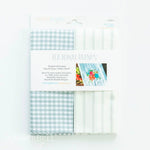 Kimberbell Designs | Gingham & Pinstripes Tea Towel - Charcoal/Cream, Set of 2