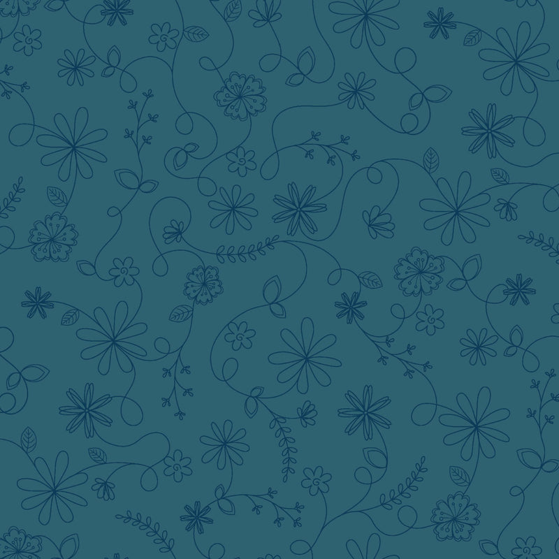 Vintage Flora - Swirl Blue | MAS10334-B