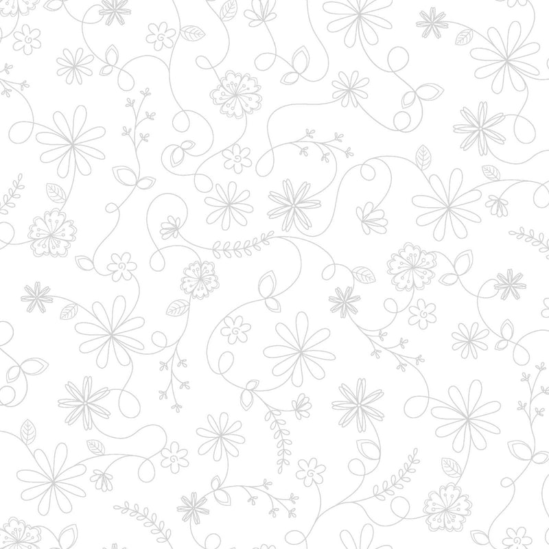 Vintage Flora - Swirl White | MAS10334-W