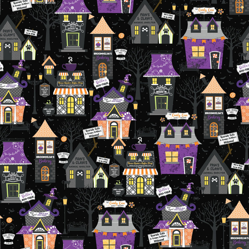 Kimberbell Hometown Halloween - Black Hometown Houses | MAS9920-J