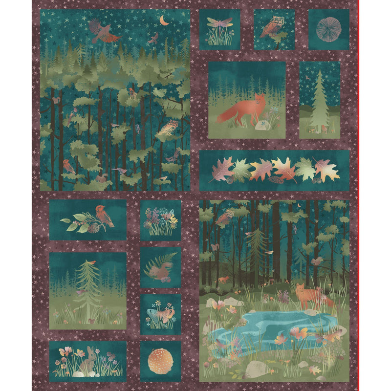 Forest Chatter - Maroon Panel | MASD10290-MZ