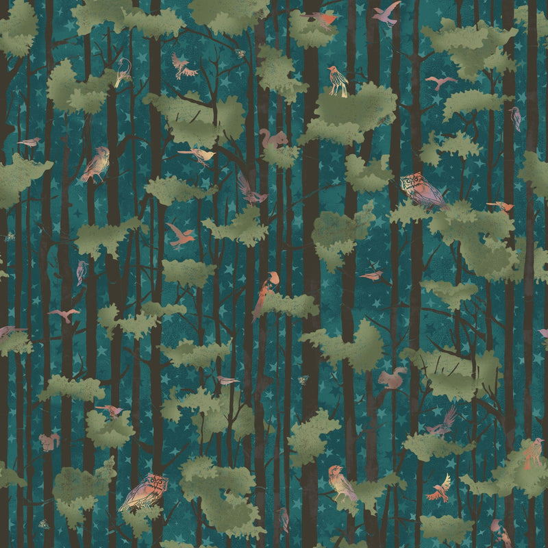 Forest Chatter - Turquoise Tree Tops | MASD10291-Q