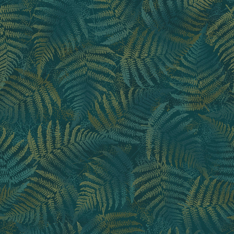 Forest Chatter - Turquoise Ferns | MASD10295-Q