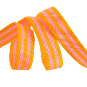 Tula Pink Nylon Webbing - 1" | Pink + Orange