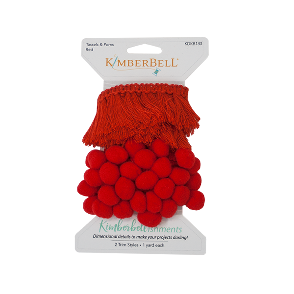 Kimberbell Designs |  Tassels & Poms Trim – Red