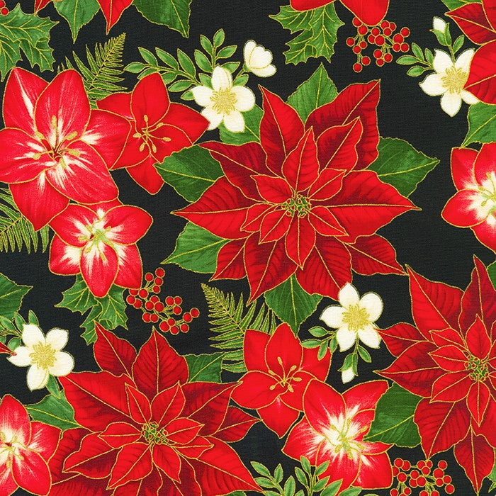 Holiday Flourish 15 - Poinsettia Black | SRKM-20781-2