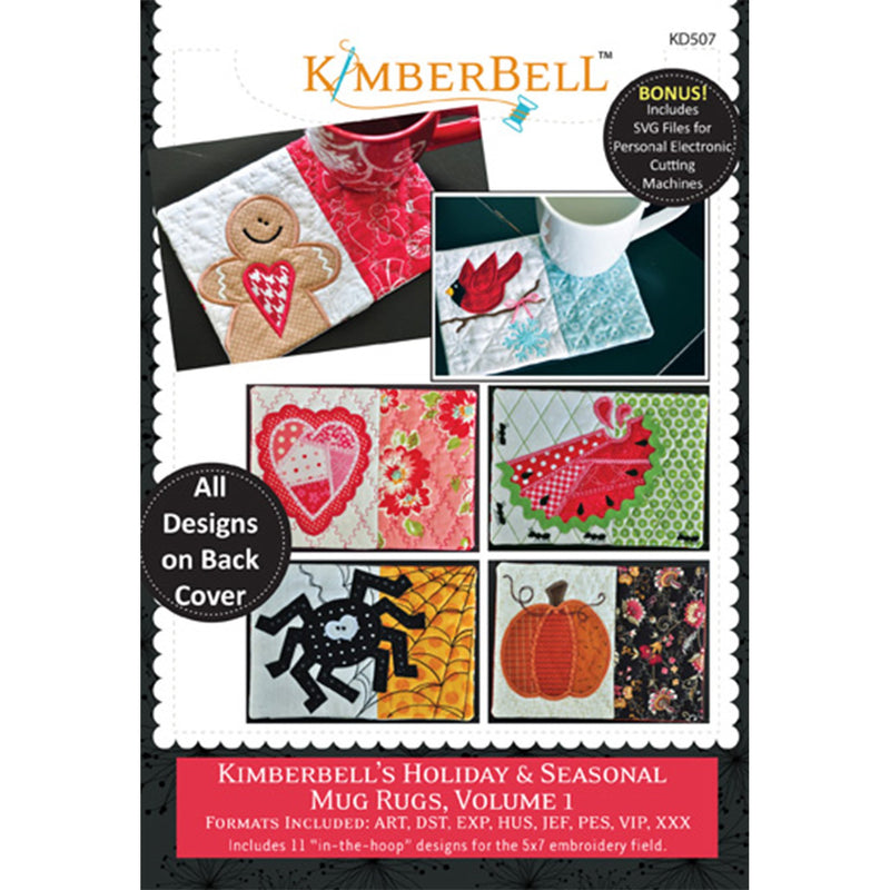 Kimberbell Designs | Holiday & Seasonal Mug Rugs Vol 1 - Machine Embroidery