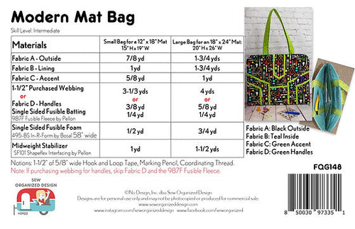 Modern Mat Bag | Sew Organized Design