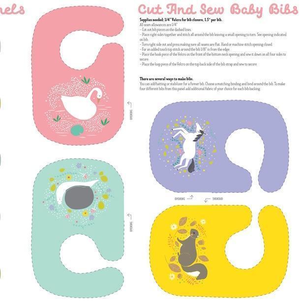 Enchanted Animals - Baby Bibs/Milestone Marker Panel | 48250-11 | CLEARANCE