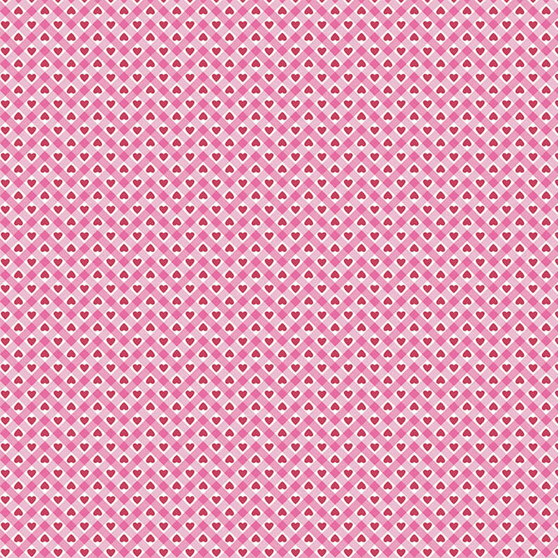 Flirty - Gingham Hearts Pink | 10134-23