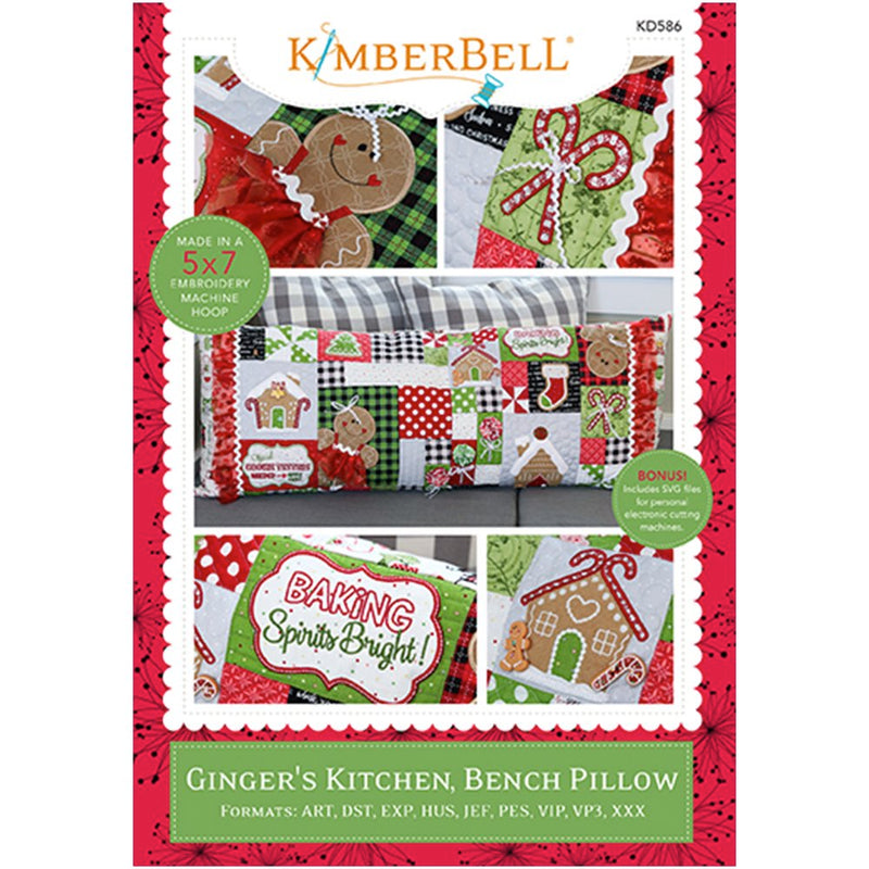 Kimberbell Designs | Ginger's Kitchen Bench Pillow - Machine Embroidery