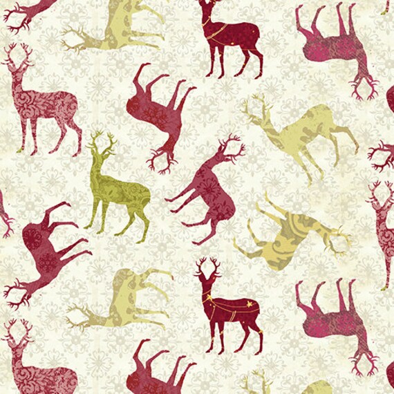Christmas Magic - Patterned Deer Ivory/Red | 13123-72