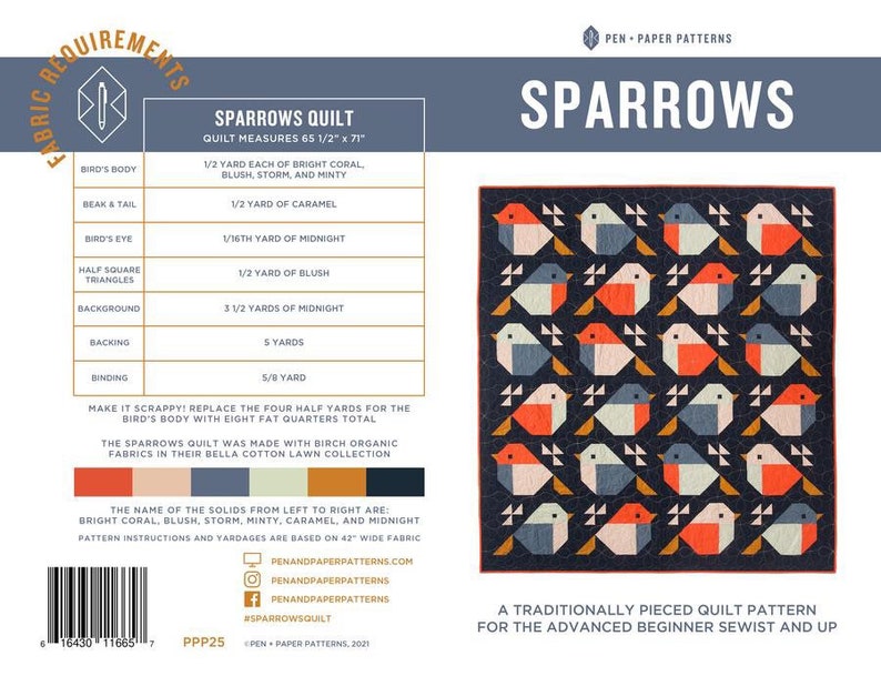 Sparrows | Pen + Paper Patterns