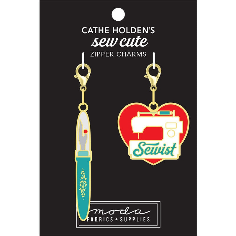 Cathe Holden's Sew Cute Zipper Charms | Seam Ripper & Sewist Heart