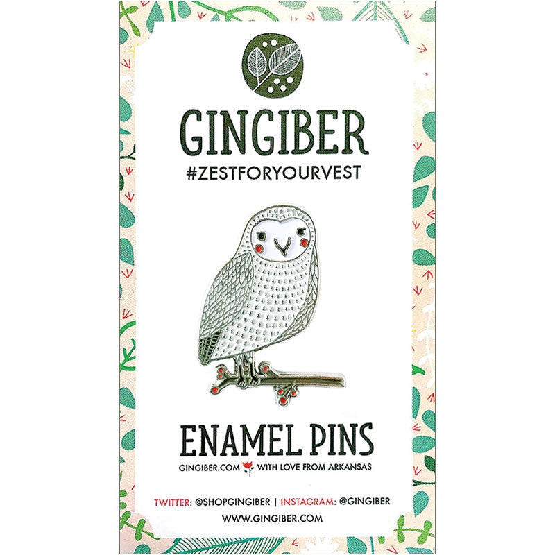 Gingiber | Enamel Pin - Merriment Snow Owl
