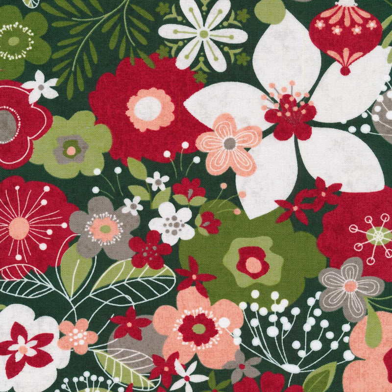 Hustle and Bustle - Christmas Floral on Pine | 30660-14