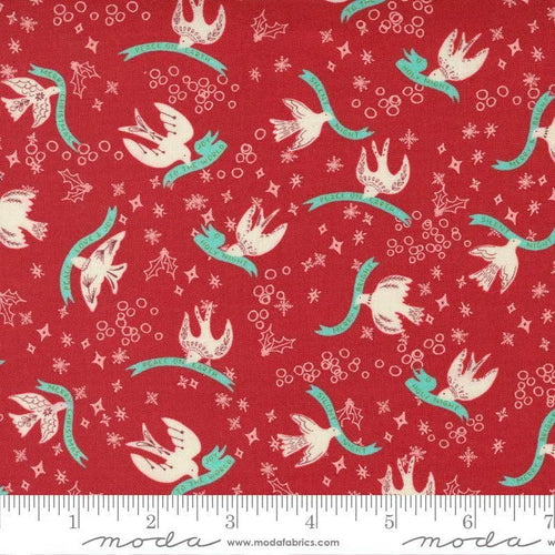 Cheer Merriment - Christmas Doves Cranberry | 45532-13