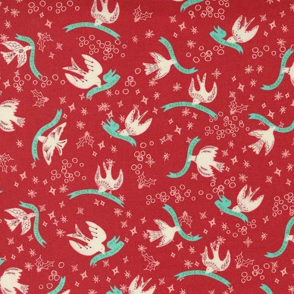 Cheer Merriment - Christmas Doves Cranberry | 45532-13