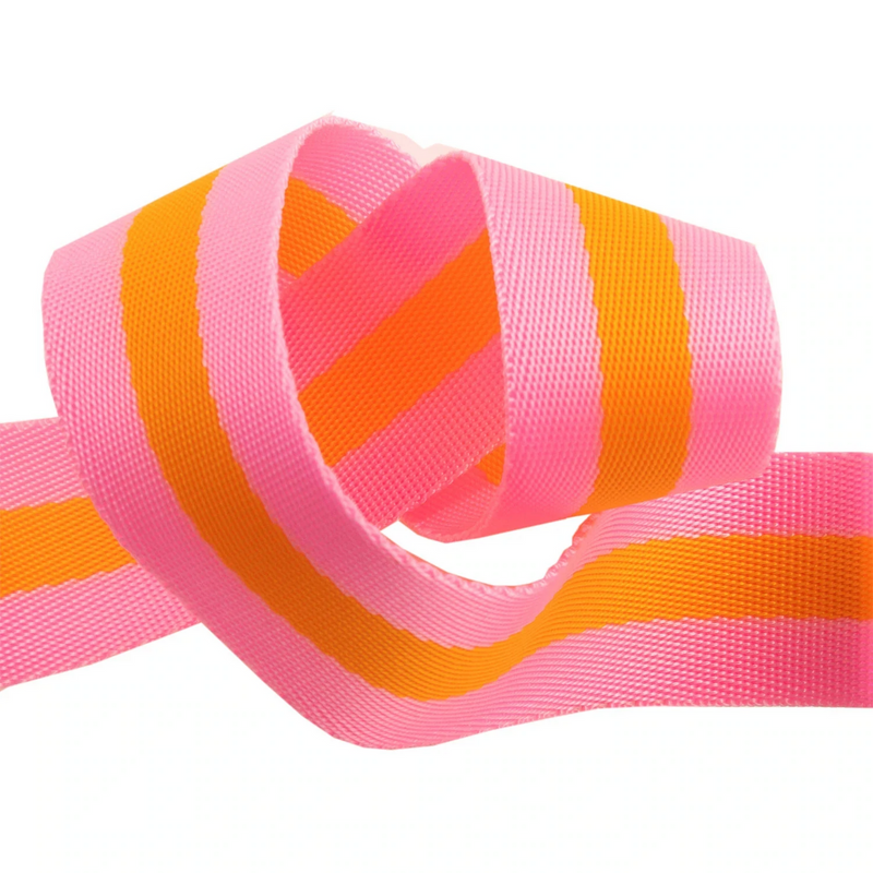 Tula Pink Nylon Webbing - 1.5" | Pink + Orange