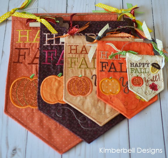 Kimberbell Designs | Pennants & Banners: Happy Fall Y’All - Machine Embroidery